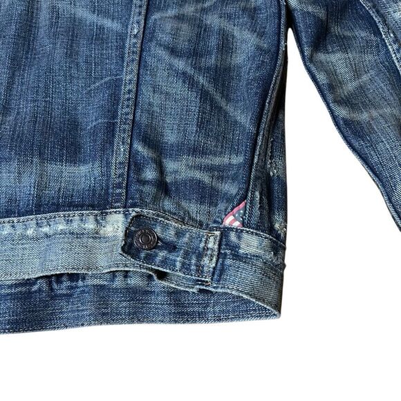 Y2K Polo Ralph Lauren Denim & Supply Distressed Trucker Jacket Large - Picture 9 of 12